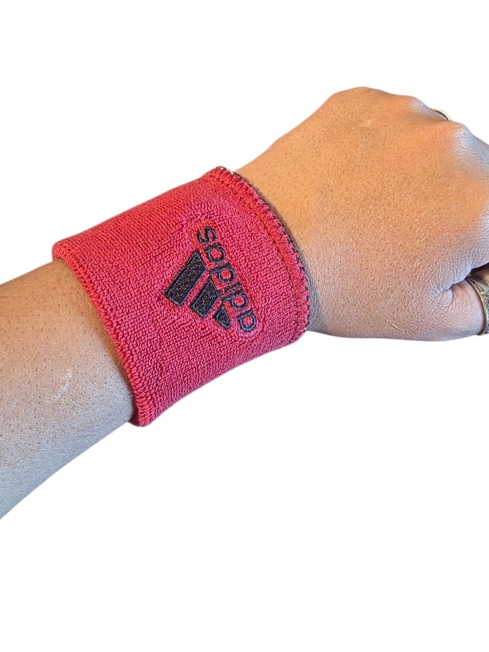 adidas Reversible Wristbands - Red and Black Logo - Picture 3 of 3